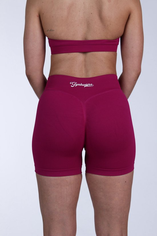 Gymhunterz Sport Short - Scrunch Short Dames - Sportbroek - High Waist - Kleur Magenta Pink - Maat M van Gymhunterz — afbeelding 4