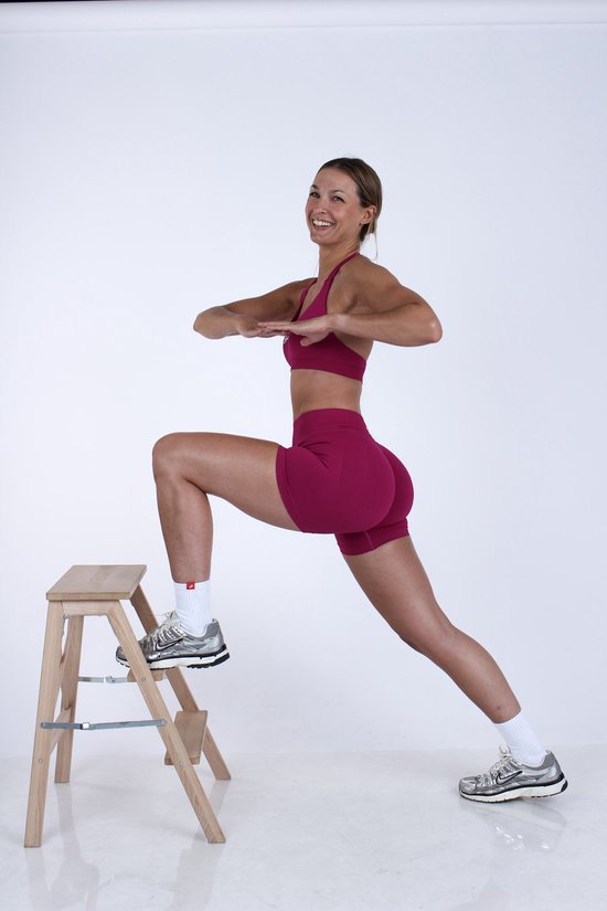 Gymhunterz Sport Short - Scrunch Short Dames - Sportbroek - High Waist - Kleur Magenta Pink - Maat M van Gymhunterz — afbeelding 5