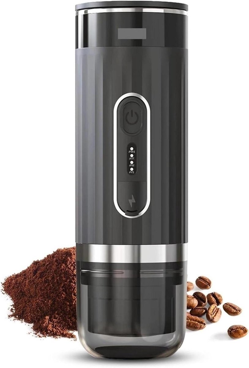 Draagbare Koffiemaker - Mini Espresso - Onderweg Koffie - Draadloos Verwarmen - 100 ml - Zwart