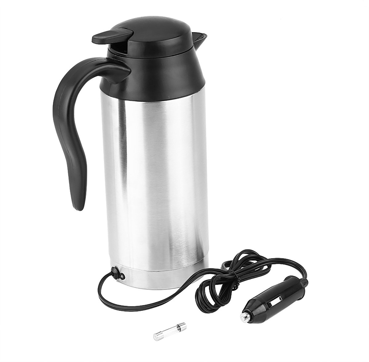 Draagbare waterkoker - Draagbare waterkoker met temperatuurregeling - Reiswaterkoker - Campingwaterkoker - Kleine waterkoker - Auto waterkoker - Met werklampje - 750 ML