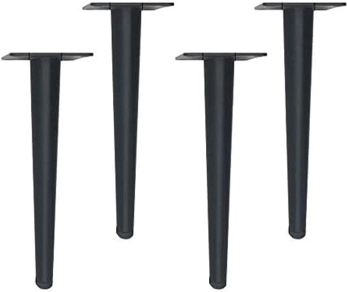 Meubelvoet - Verticale steun - Meubels verhogen - Roestvrij staal - 12cm - Zwart