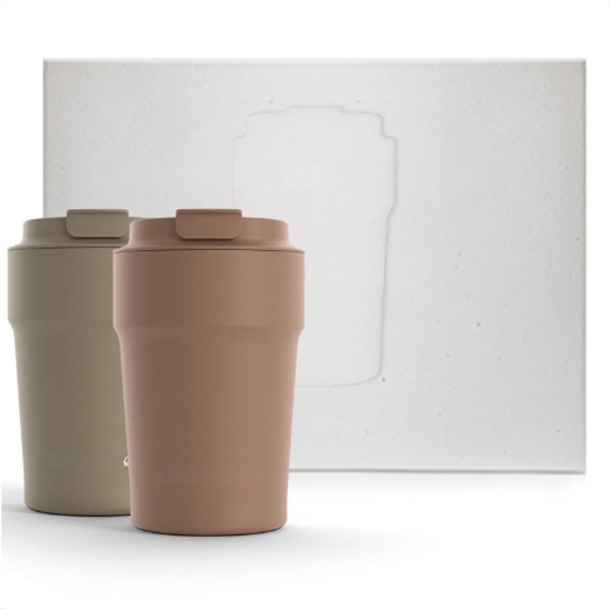 Thermo Koffiebeker To Go Geschenkset - 2 x 380 ml Isolerende Reisbeker Set Voor Koffie En Thee - Lekvrije Thermobekers In Luxe Cadeaudoos
