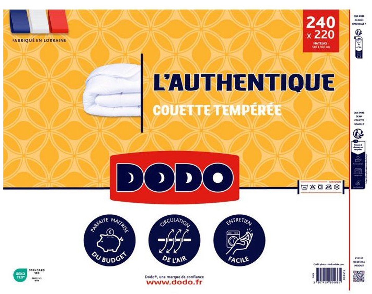 DODO – L'AUTHENTIQUE – Temperé Deken – 250 g/m² – 220x240 cm