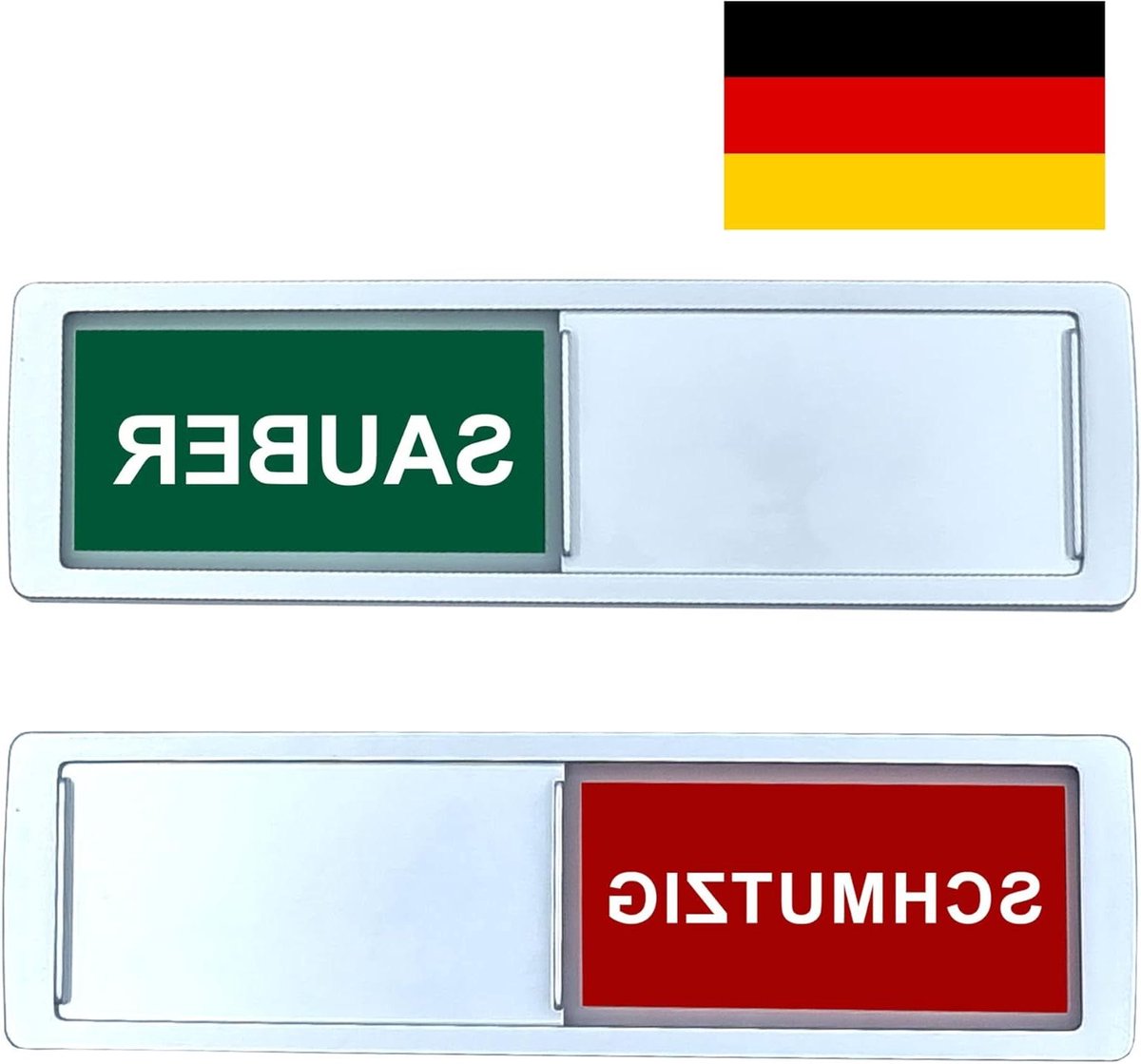Vaatwasser Indicator - Schuifbord Keuken - Servies Status - Dubbelzijdig Ontwerp - 18 cm Lengte - Zilverkleurig