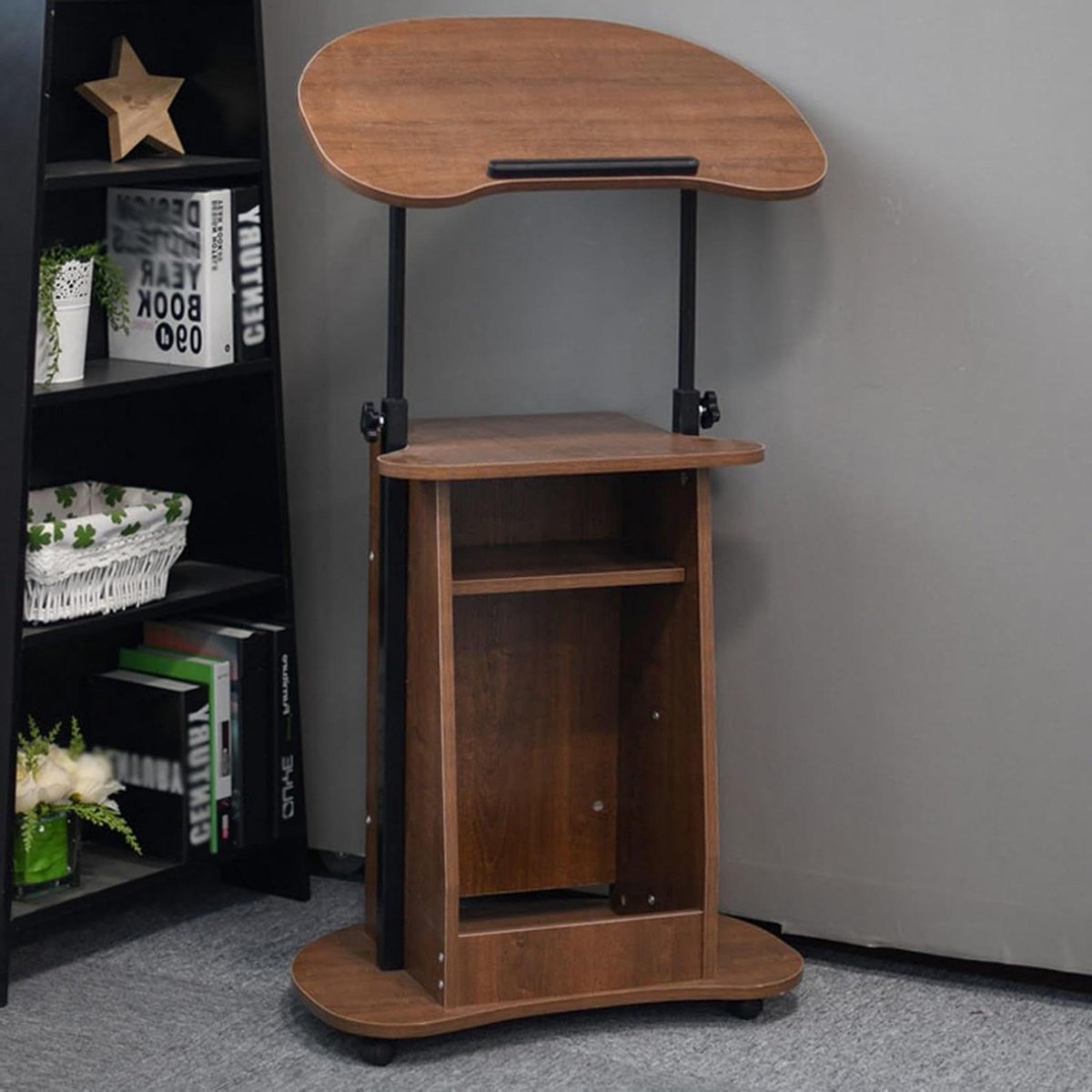 Mobiel Laptop Bureau - Sta Bureau - Zitten Staan - In hoogte verstelbaar - 85-115 cm - Veldeiken