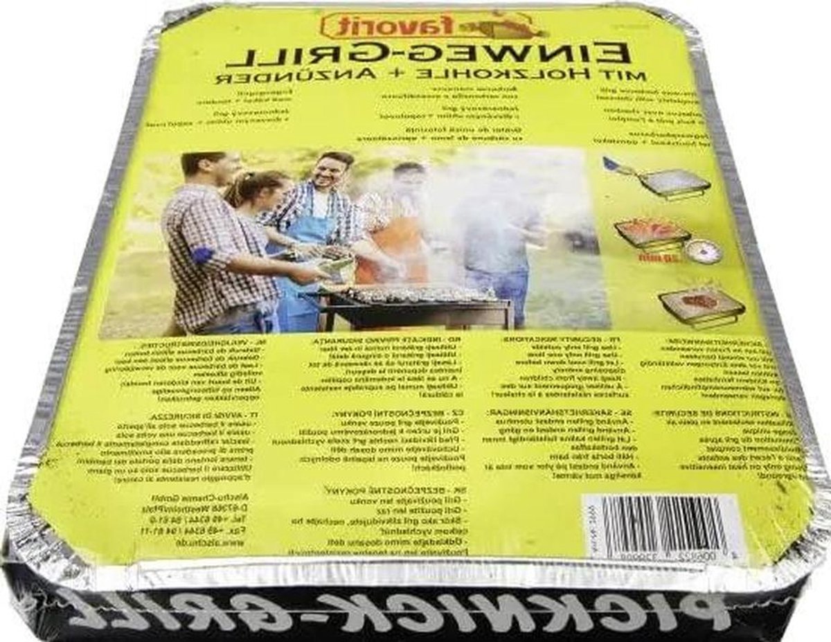 Wegwerp Grill Picknick BBQ Buiten Eten Inclusief Houtskool 2550 cm² Metallic Rood
