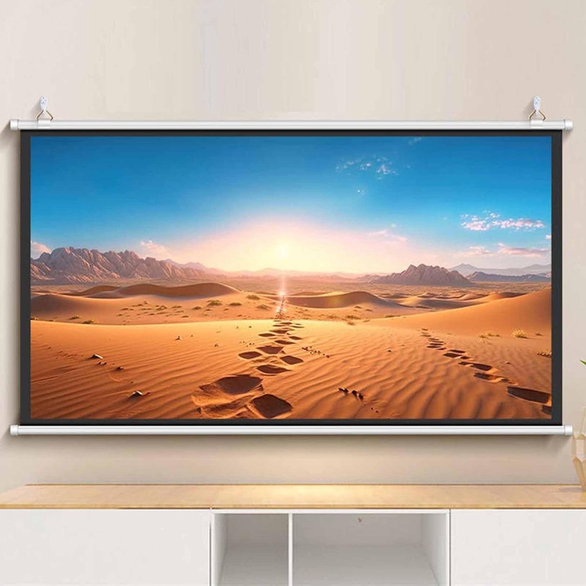Projectiescherm - Hangend scherm - Thuisbioscoop film - Hoge definitie beeld - 72 inch - Wit