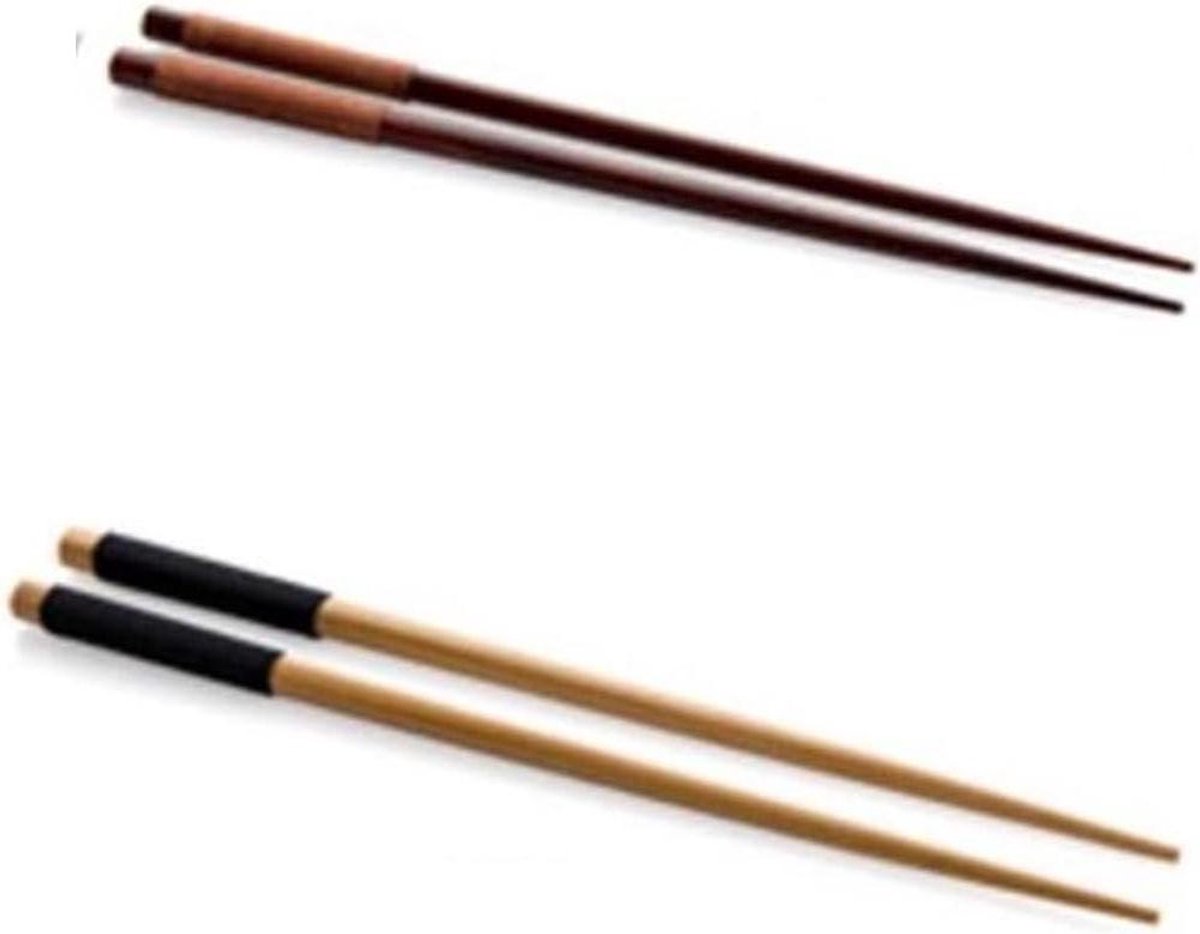 Eetstokjes Paar - Houten Stokjes - Authentiek Eten - Lak Coating - 23 cm - Lichtbruin