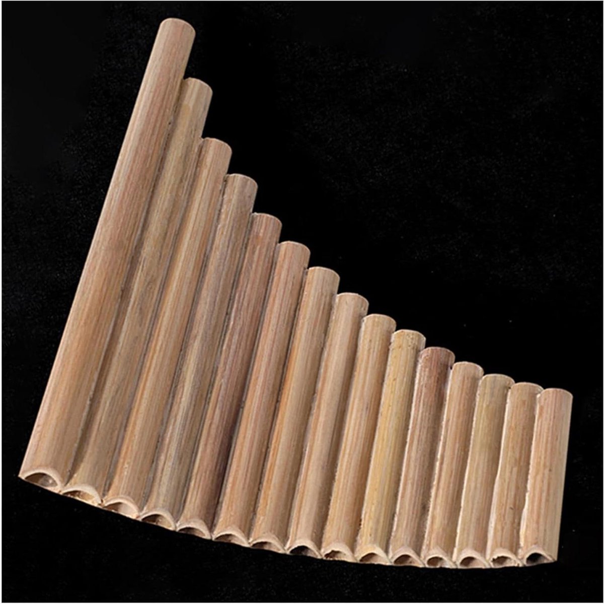 Panfluit 15 Pijpen - Bamboe Instrument - Muziek Maken - G Toonsoort - 35cm Breed - Houtkleur