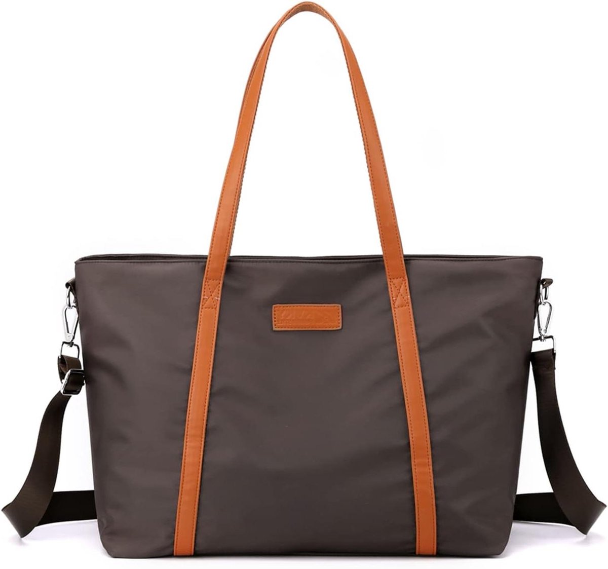 Laptoptas Dames - Schoudertas Handtas - Zakelijk Reizen - Ruim Interieur - 39 cm Breed - Bruin