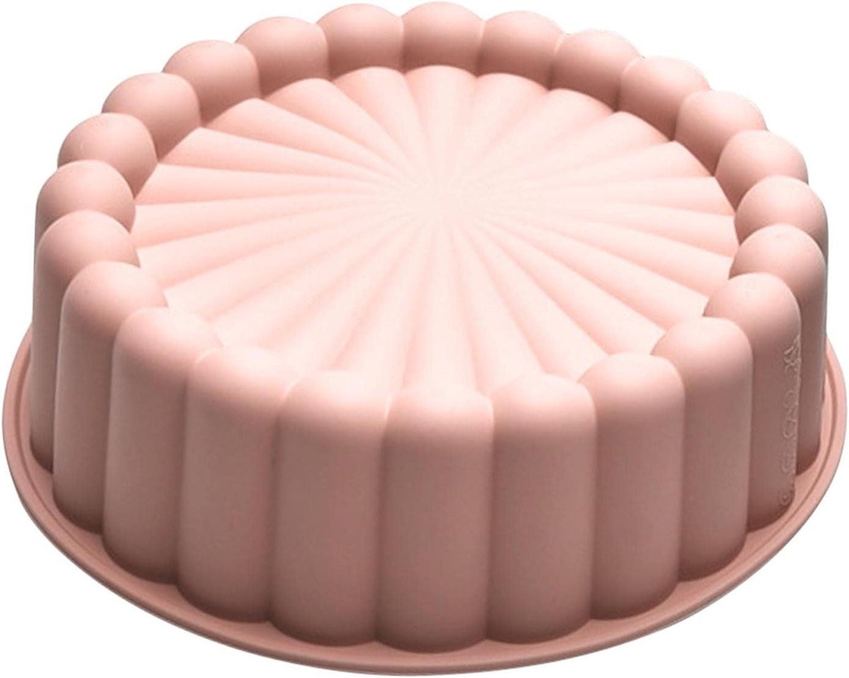 Cakevorm Siliconen - Bakvorm Rond - Zelf Taart Bakken - Bloemvorm Design - 19 x 6 cm - Grijs