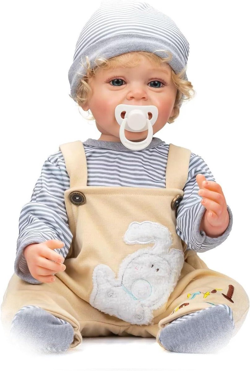 Babypop jongen - Levensechte pop - Spelen en verzamelen - Volledig siliconen vinyl - 55 cm - Niet gespecificeerd