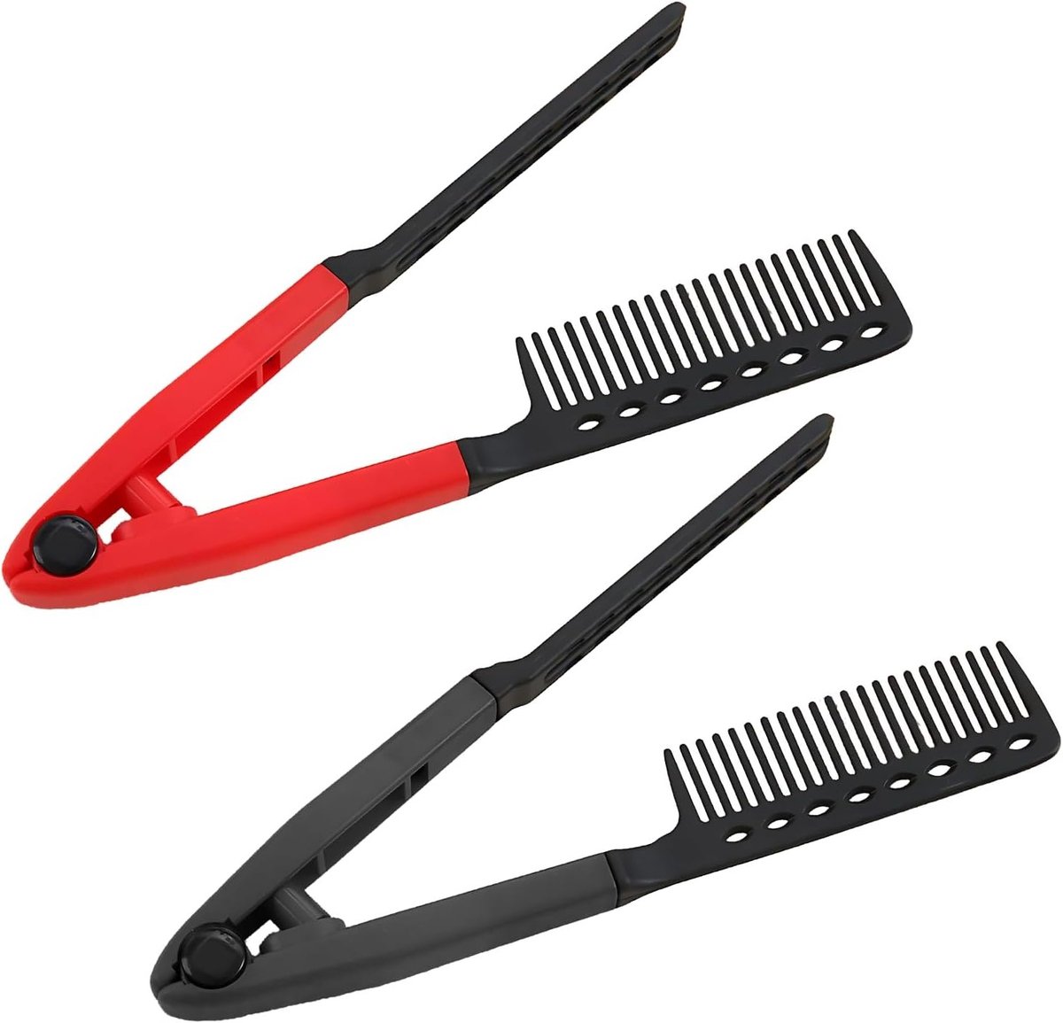 V-vormige rechte kamset van 2 stuks, duurzaam en veilig ontwerp, ideaal voor salon en thuisgebruik, gemakkelijk vast te houden, haarstyling en gladmaken