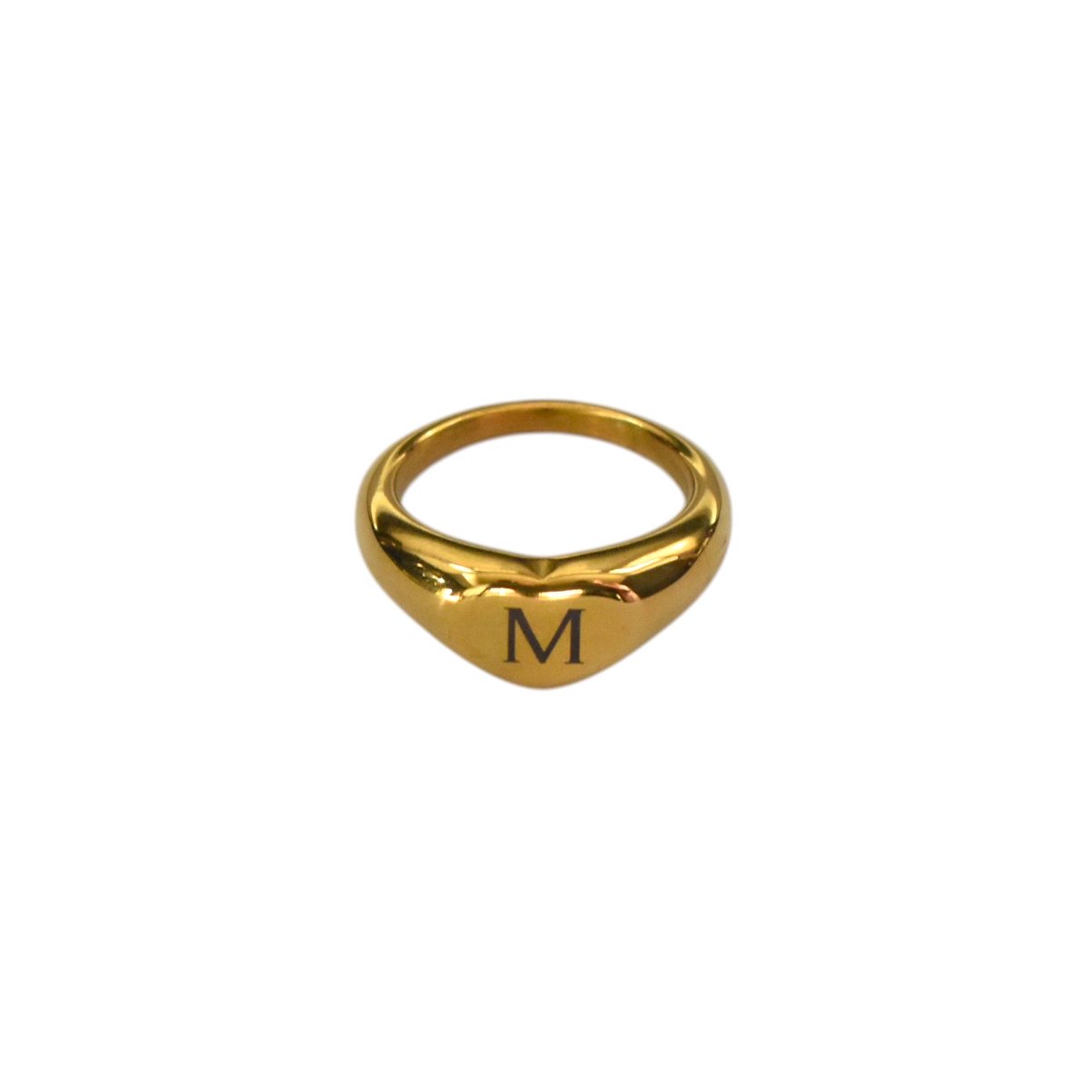 Ring Hart met Initiaal Goud, USA 7 / NL 17.3 (54mm)