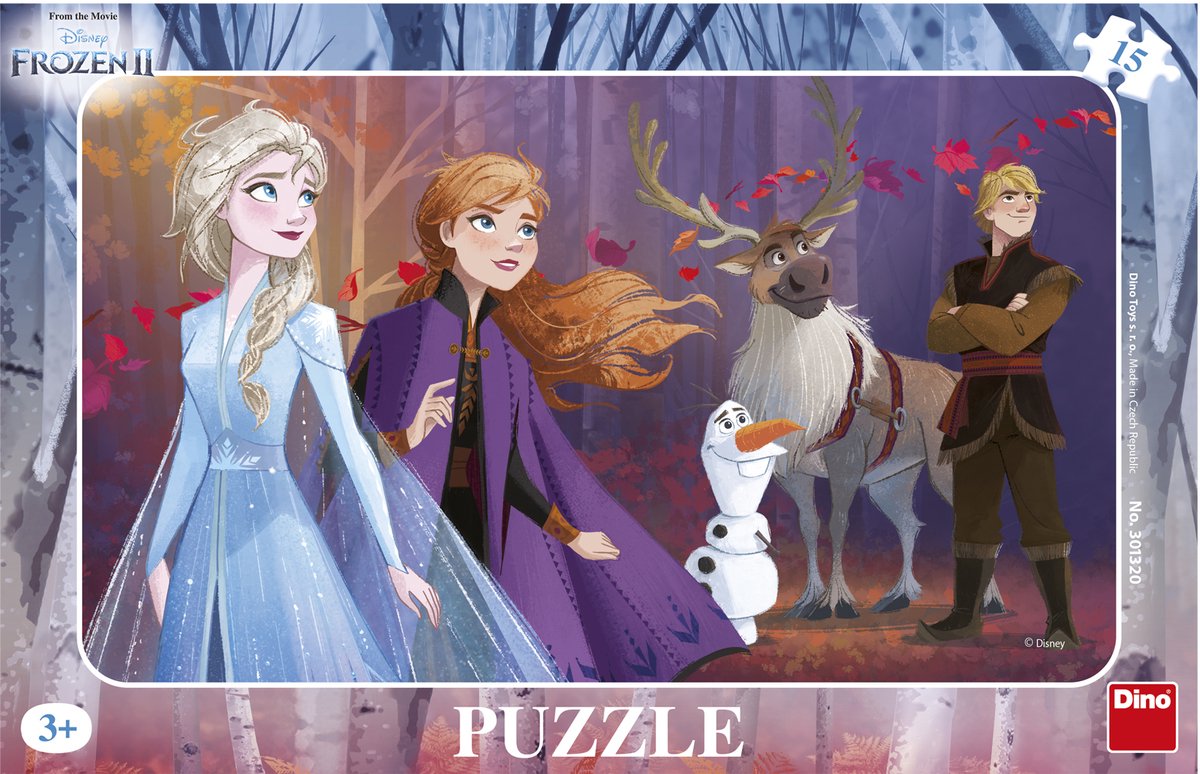 Frozen II rėminiai dėlionė su Elsa ir Anna, 15 elementų vaikams 3+