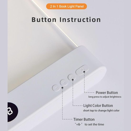 1 stuks - leeslampje voor boek - leeslampje voor in bed - flexilight - leeslampje volwassenen - leeslampje voor boek oplaadbaar usb -leeslampje boek - platte leeslamp - platte leeslamp usb - 3verstelbaar - wit — afbeelding 2