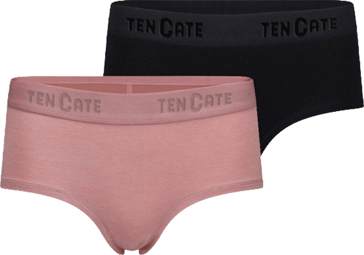 Ten Cate Meisjes Hipster - 2-pack – Roze / Zwart – Comfortabel Katoen Ondergoed voor Meisjes – Ademend & Zacht – Voordeelverpakking - Maat 146/152