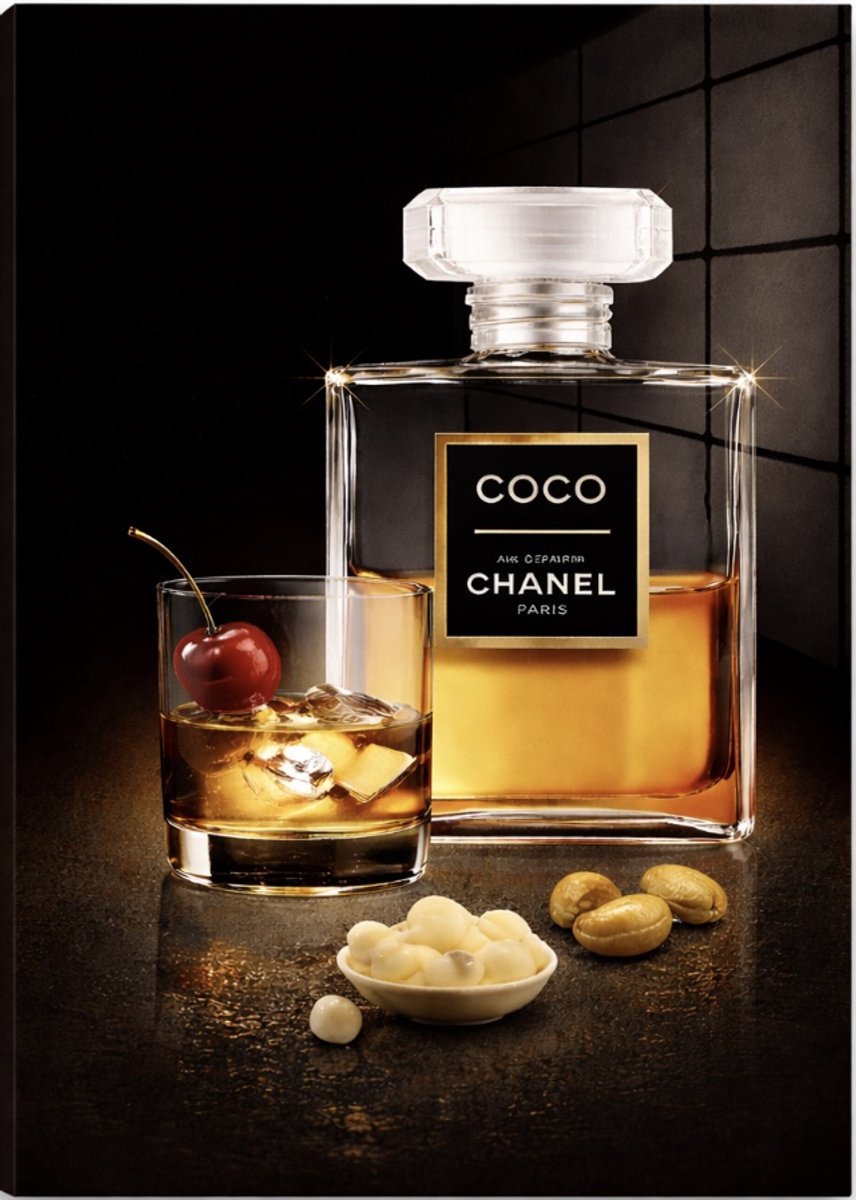 Coco chanel new style schilderij op plexiglas 60x90cm
