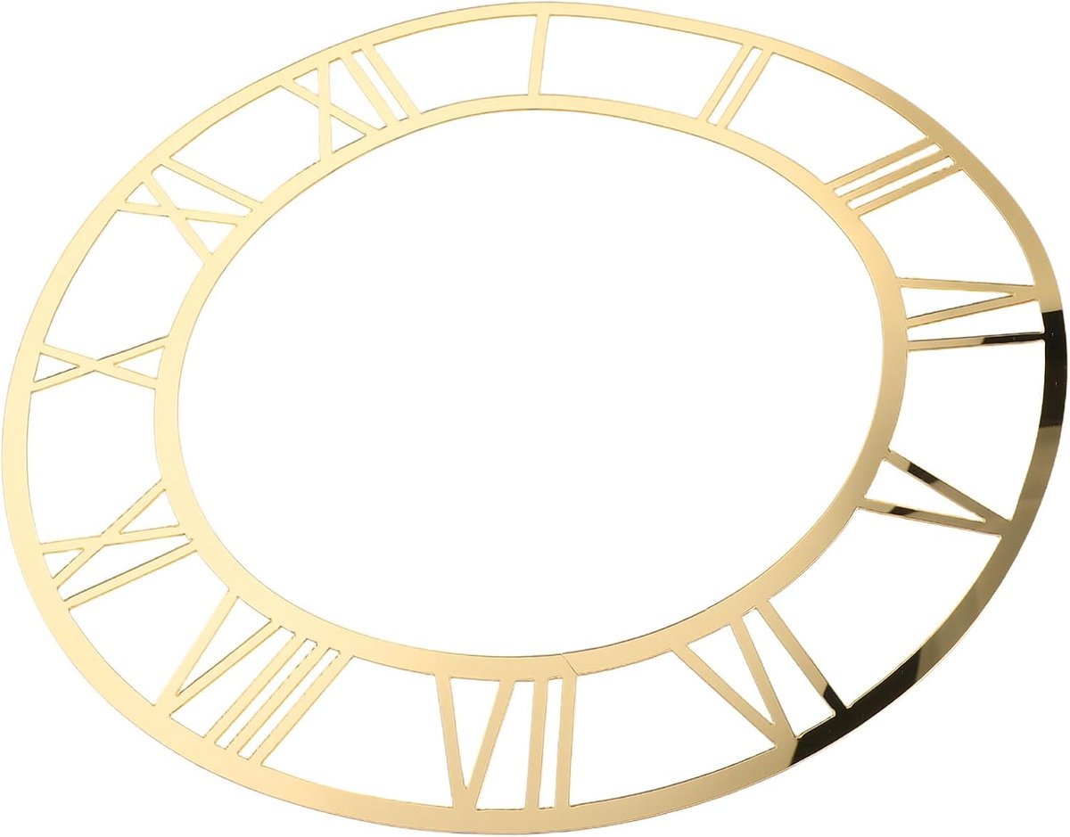 Spiegel Klok - Decoratieve Wijzerplaat - Wanddecoratie - Zelfklevend - 30 x 30 cm - Goud