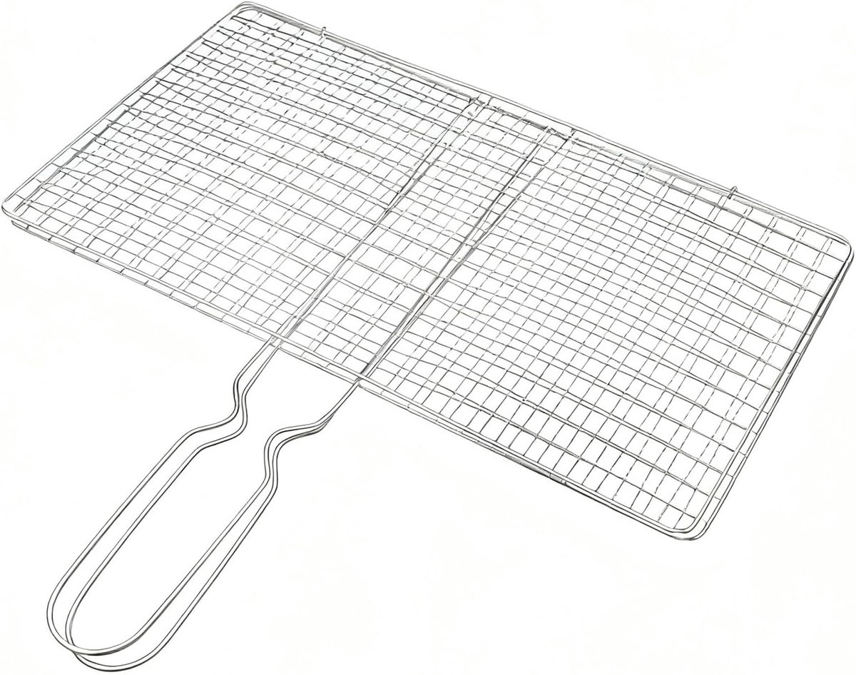 Groentegrill - Grillrooster Vis - Barbecue Keuken - Roestvrij Staal - 34 x 19 cm