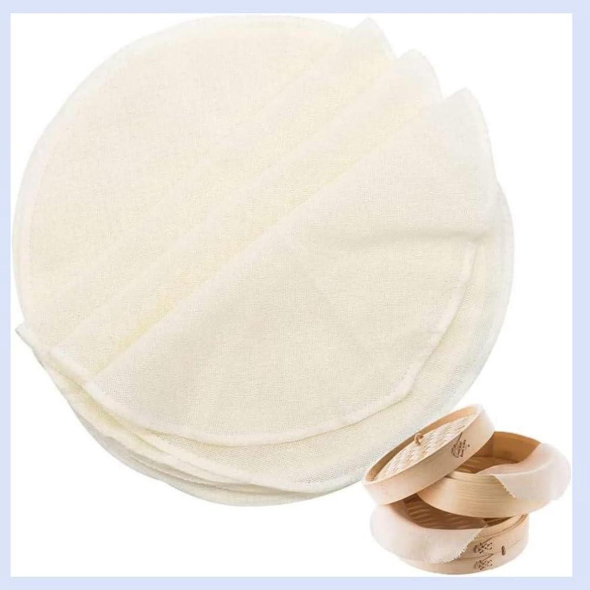 Stoommat Katoen - Dampende Mat - Dim Sum Stomen - Herbruikbaar - 28 cm - Wit