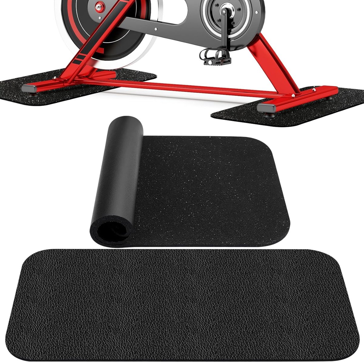 Vloerbeschermingsmat Fitness - Onderlegger Apparatuur - Bescherming Fitnessruimte - Schok- en Geluidsisolerend - 28x70cm 6mm Dik - Zwart