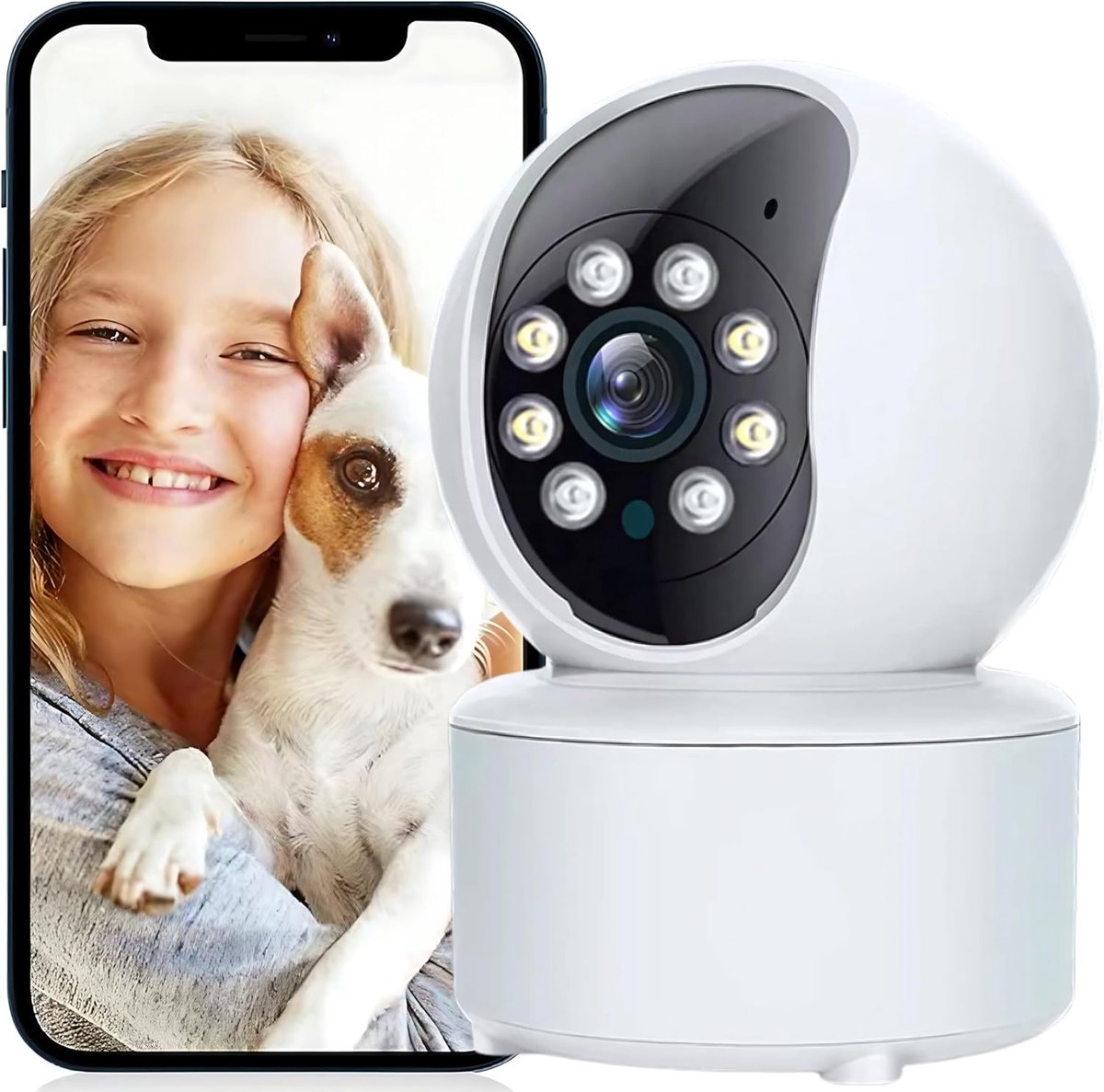 Draadloze Binnen Camera - Beveiligingscamera IP Camera - Baby Huisdier Bewaking - Tweeweg Audio Nachtzicht - 1080p HD Resolutie - Wit