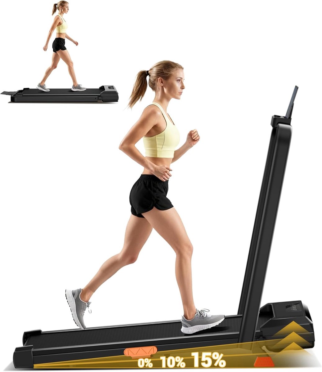 Opvouwbare Loopband - Thuis Fitness - Cardio Training - Stille Motor 2.5 PK - Max 136 kg - Zwart