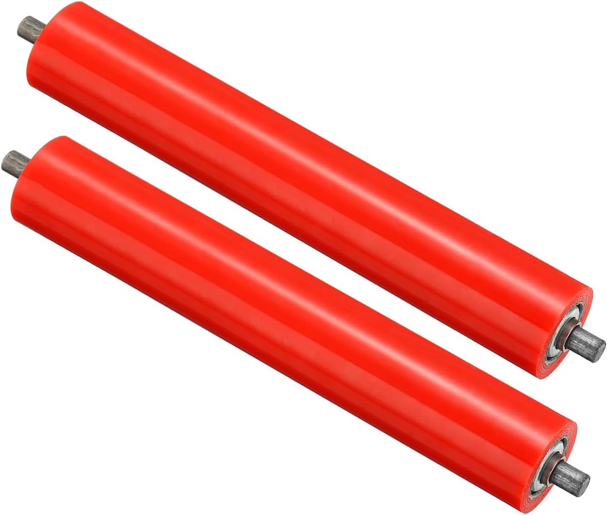 Transportrollen Set - Conveyor Rollers - Goederen Verplaatsen - Roestvrij Staal - 50x300mm - Rood