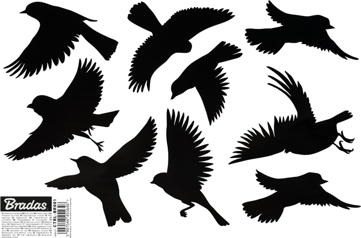 BRADAS CTRL-BR001 - Roofvogel Silhouet Stikkers - Zelfklevend - Zwart - 10 Vellen
