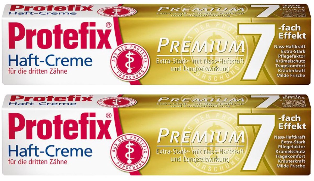 Protefix Extra Sterke Kleefcrème - Premium - 7 voudige werking - Voordeelset 2 Stuks a 47 gram!!