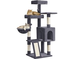 Feandrea - Krabpaal - Kattenboom - Met Oprijplaat - Krabpalen - 3 Platforms - Huisje - Mand 2 Ballen