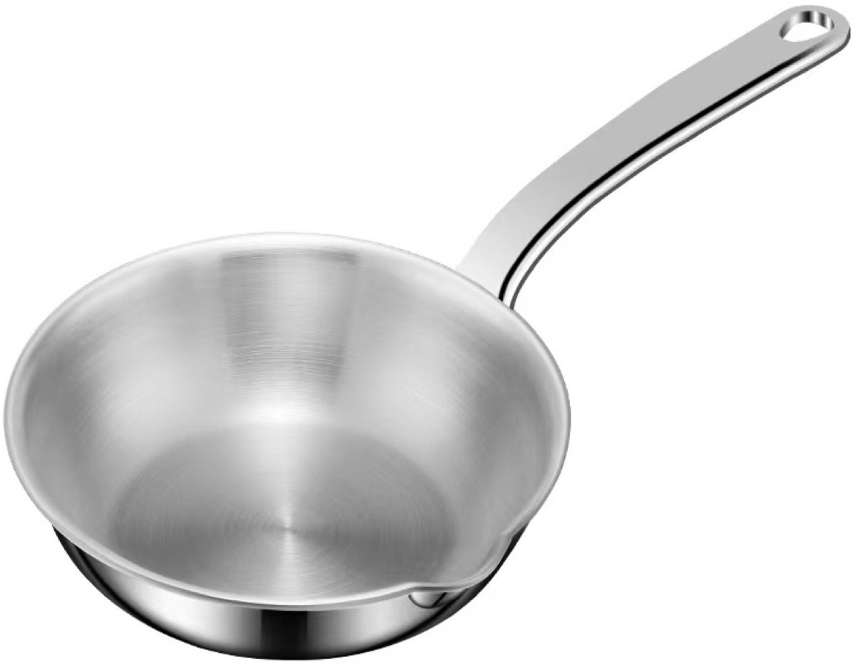 Bolle koekenpan – 12 cm – Roestvrij staal – Geschikt voor inductie