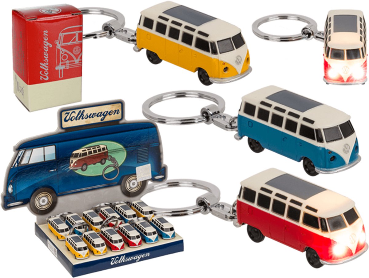 Volkswagen Busje sleutelhanger met Ledlampjes in geschenkverpakking (per stuk)