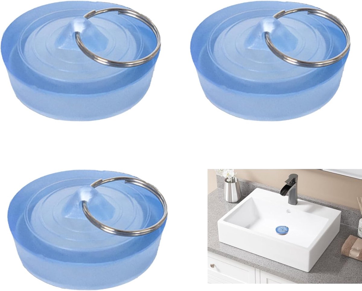 Rubberen Spoelstop - Afvoerstopjes - Badkamer Keuken - Universeel met Haken - 42-44 mm - Transparant
