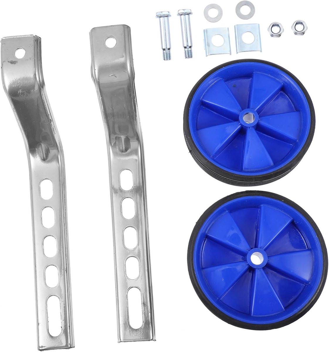 Zijwieltjes Kinderfiets - Ondersteuningswielen Balans - Leren Fietsen - Universele Pasvorm - 11cm Lengte - Blauw