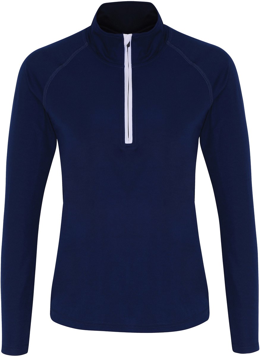 TriDri Women´s Long Sleeve Performance ¼ Zip TR120 - Navy/White - S