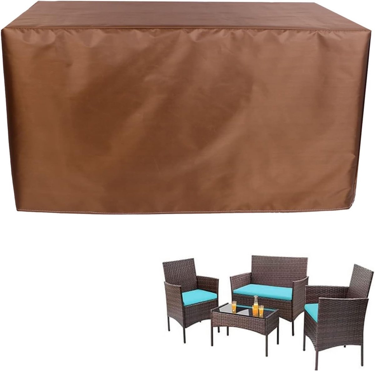 Tuinmeubelhoezen Waterdicht - Terrasmeubelhoes Bankhoes - Meubels Beschermen - 420D Oxford Stof - 220x105x105cm - Zwart