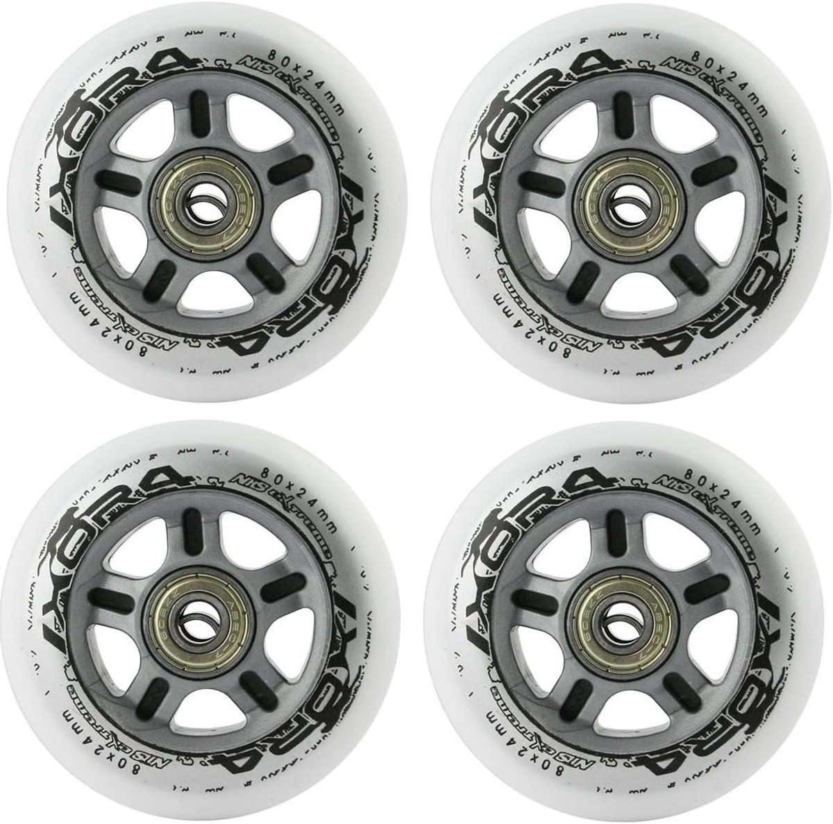 Inline wielen - Skeelerwielen - Recreatief skaten - Hoge rebound PU - 80mm 82A - Wit