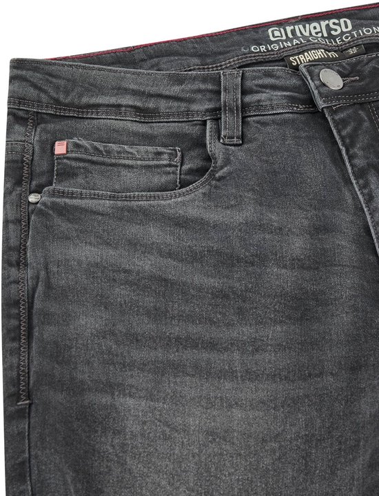 Grijze denim jeans met opdruk 'riverso ORIGINAL COLLECTION STRAIGHT'.