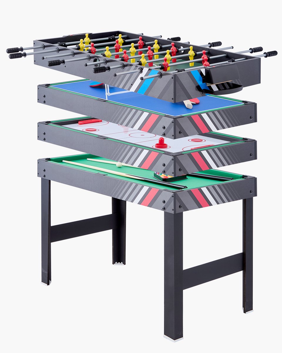 VEVOR Air Hockey Tafelspel Tafel Tafeltennis 122cm Tafelvoetbal 4 In 1 Multi