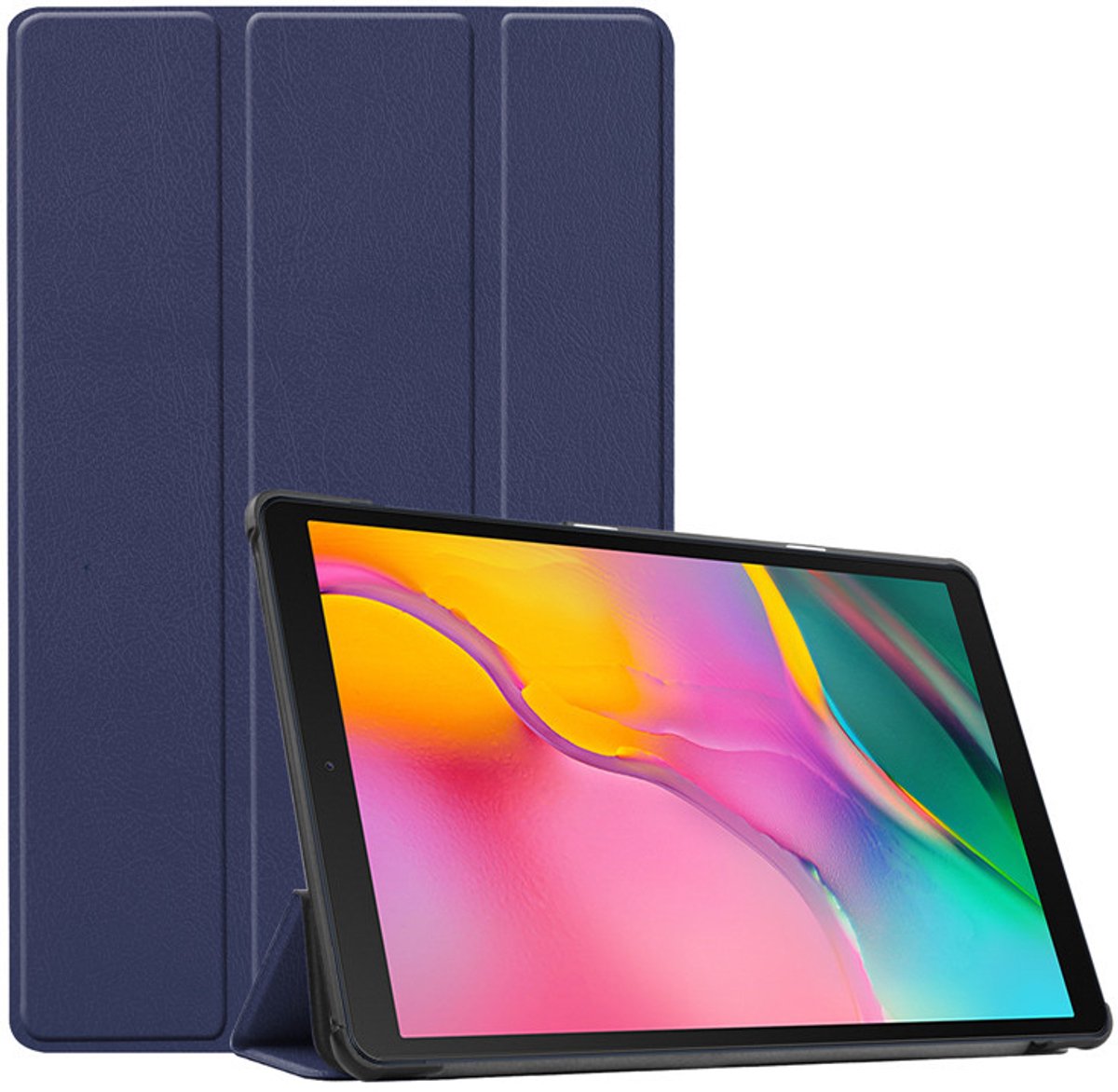 Geschikt voor Fire HD10 2021 Leren Case - Tablet Beschermhoes - Donkerblauw