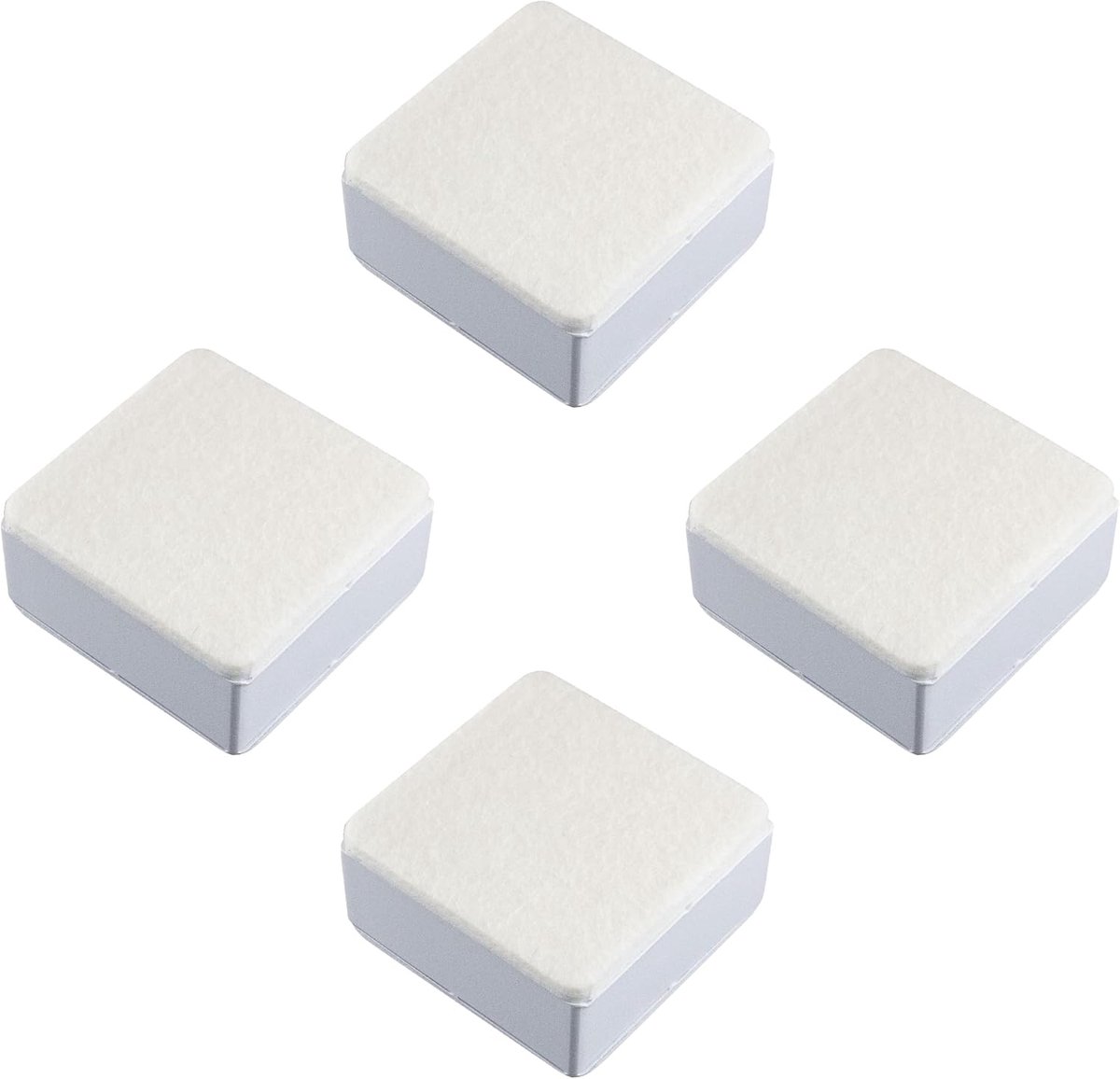 Meubelverhogers Vierkant - Bedtafel Lift - Extra Hoogte Creëren - Zelfklevend Viltkussen - 6 x 6 x 3 cm - Wit
