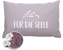 Lavendelkussen - Geurkussen Slaapkussen - Ontspannen Slapen - Natuurlijke Vulling - 30x20 cm - Lila Wit