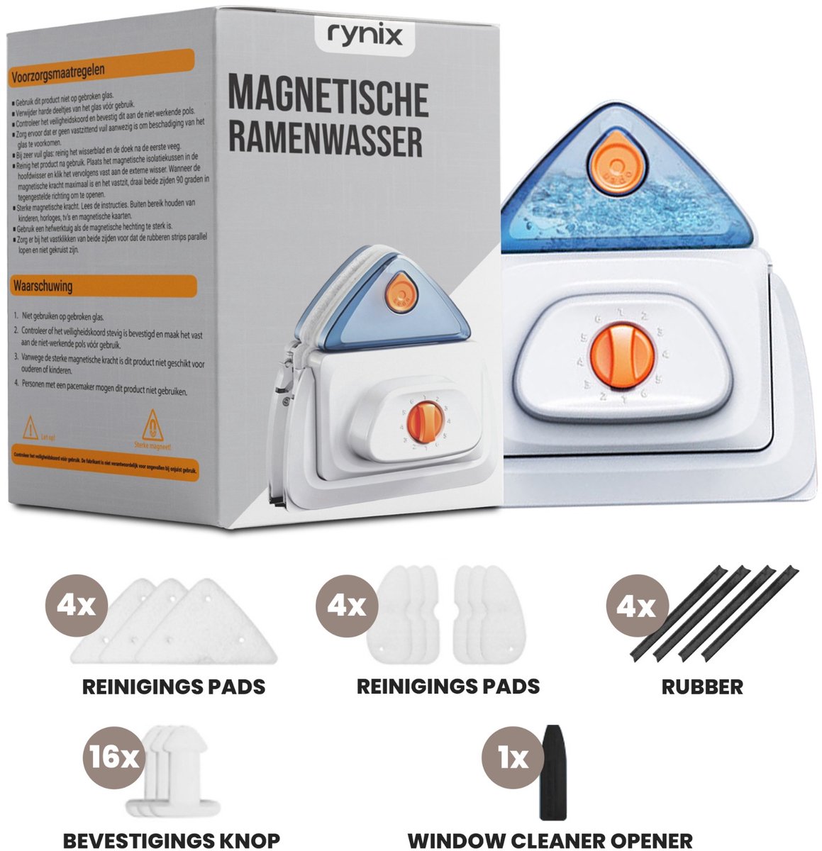 Magnetische ramenwasser voor enkel / dubbel / triple glas - 5-35 mm - Ruitenreiniger - Magneet raamwisser - Raamwasser - Ramenwisser
