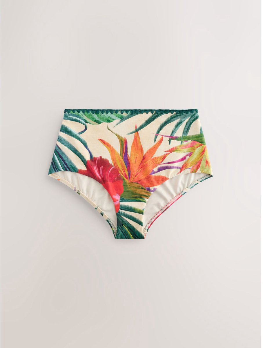Next - Dames - Midi-bikinislip met hoge taille - Rood