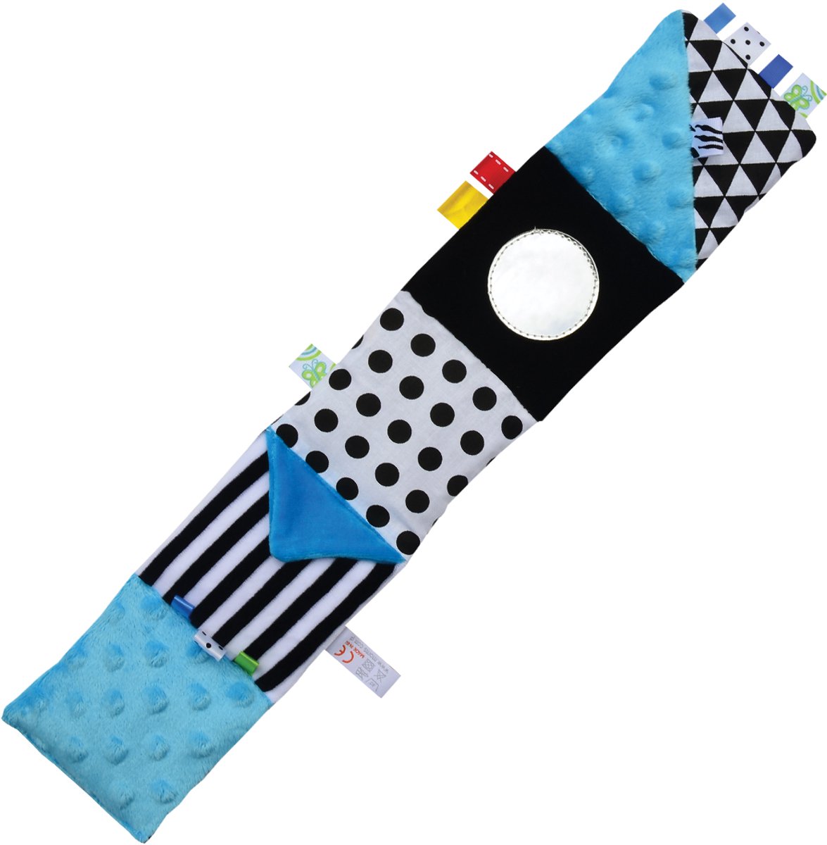 Mom's Care babyboek blauw - zacht sensorisch speelgoed voor baby's.