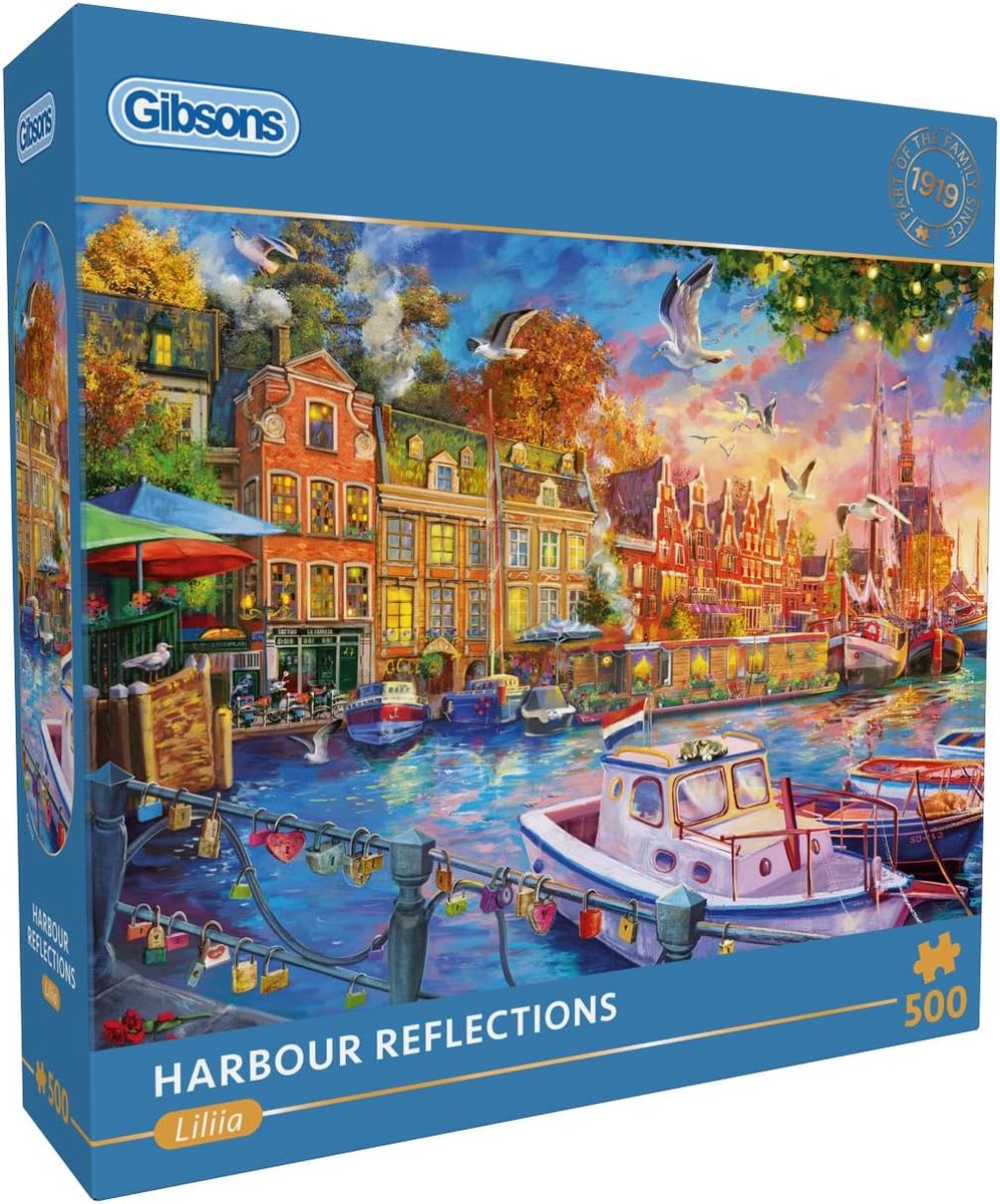 Gibsons - Haven Reflecties ("Harbour Reflections") - AI - 500 stukjes - 48×34cm - Legpuzzel voor Volwassenen