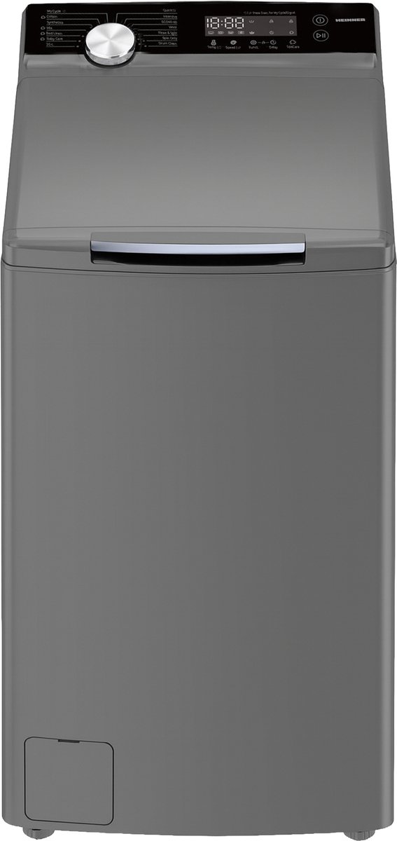 Heinner HWM-TL8013IVKSA++ Bovenlader Wasmachine 8 kg – 1300 tpm – Inverter Motor – Energieklasse A – 15 Programma’s met Trommelreiniging – Kinderslot 