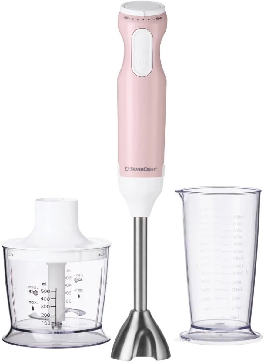 SILVERCREST® Staafmixer set - Roze - 2 in 1 - 600 W